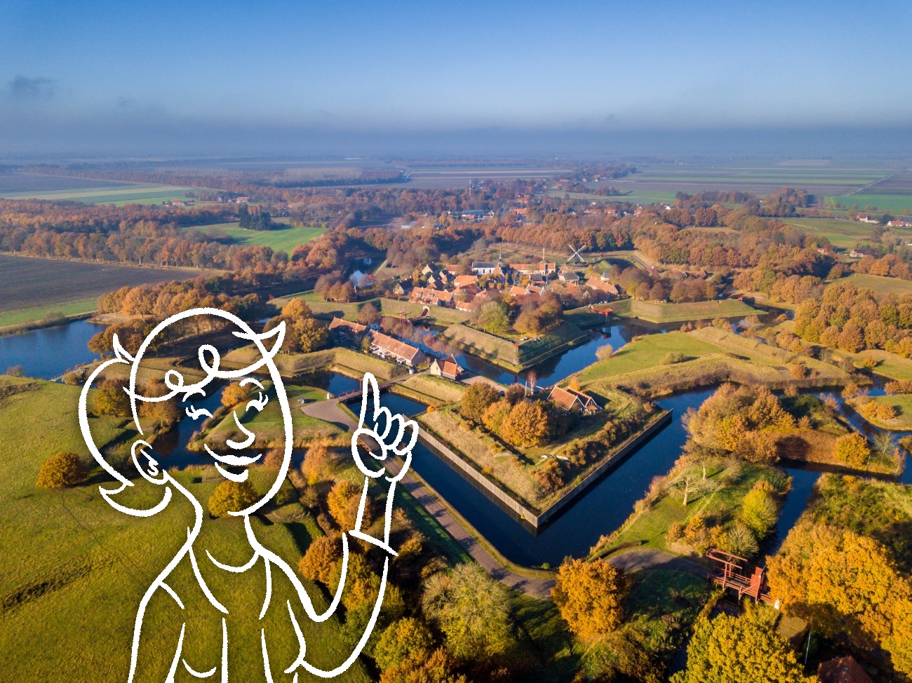 aerial-view-of-fortification-village-of-bourtange-B6UGR6F_Axelle